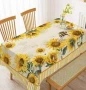 Красива полиестерна покривка за правоъгълна/малка и голяма/ маса със слънчогледи -устойчива на петна, снимка 1