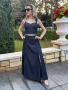 Дънков костюм с дълга пола и бюстие XS-XL, снимка 3