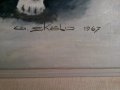 Стара Шведска Авторска Картина " Кученце"  G.Sköld 1967г., снимка 3