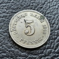 Стара монета 5 пфенига 1913 г. буква  А -Германия - 110 годишна !, снимка 9 - Нумизматика и бонистика - 39791105