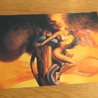 Еротична картичка от картина на Борис Валеджо, фалос, полов член  - Заключена- еротика изд. 80те 18+, снимка 1 - Други - 27109910