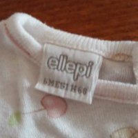 Лека блузка без ръкави на френската Ellepi със задно закопчаване, снимка 2 - Бебешки блузки - 28746039