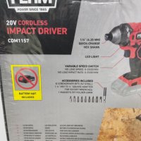 Ударен винтоверт на батерия Ferm Impact Driver , снимка 3 - Винтоверти - 42991256