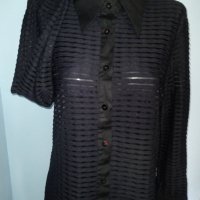 Дизайнерска еластична комбинирана риза" Bernardi" Italy / голям размер , снимка 4 - Ризи - 14269129