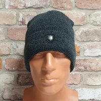 Нова зимна шапка SilverStar с подгъв в тъмносив цвят Индиго, снимка 5 - Шапки - 43375803