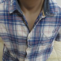 Мъжка риза с къс ръкав от лен George, снимка 2 - Ризи - 29057951