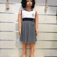 Нова детска моряшка рокличка с висока талия от 1 година до 3 години, снимка 8 - Детски рокли и поли - 29039761