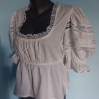 Кроп блуза тип туника от памук с буфон ръкави / голям размер , снимка 2 - Туники - 33316515