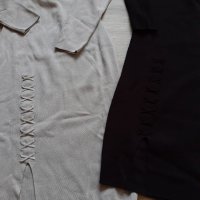 Нова колекция рокля в сив и чер цвят от фино плетиво с връзки на намаление, снимка 6 - Рокли - 27332112