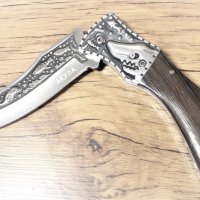 Сгъваем руски джобен нож с гравиран Акула+калъф-сталь 65х13, снимка 5 - Ножове - 28100258