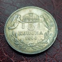 5 корона 1900 сребро, снимка 1 - Нумизматика и бонистика - 38629781