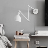 стенна лампа с гъвкаво рамо BazarrWall Lamp White , снимка 6 - Лампи за стена - 44069105