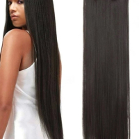 Качествена дълга коса/ цял екстеншън за по-голям обем и дължина на косата 100гр, дължина 60см, снимка 3 - Аксесоари за коса - 44895510