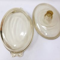 Стара стъклена йенска тенджера, съд, тавичка с капак(13.2), снимка 6 - Антикварни и старинни предмети - 43581638