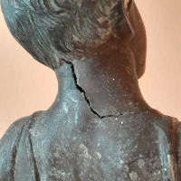 Стара авторска бронзова фигура,статуетка, снимка 8 - Колекции - 44873008