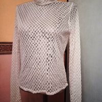 Красива Тюлена Блуза с лъскави камъчета. Код 2157, снимка 3 - Блузи с дълъг ръкав и пуловери - 44069432