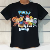 Нова детска тениска с дигитален печат PAW Patrol (Пес патрул) в черен цвят, снимка 5 - Детски тениски и потници - 36966845