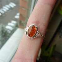 Сребърни пръстени с балтийски кехлибар. 1 камък, снимка 2 - Пръстени - 43435160