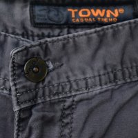 Town летен мъжки сив панталон 100% памук, снимка 3 - Панталони - 33549143