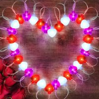 Ezzfairy 45 LED лампи сърца свети валентин за външна декорация (8 режима), снимка 2 - Лед осветление - 43976953