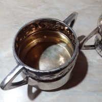 Страхотен даски дебело посребрен сет за чай Eneret Astral, снимка 6 - Антикварни и старинни предмети - 43626250