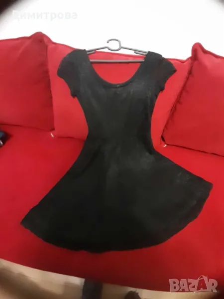 Дамска черна дантелена рокля размер XS, снимка 1