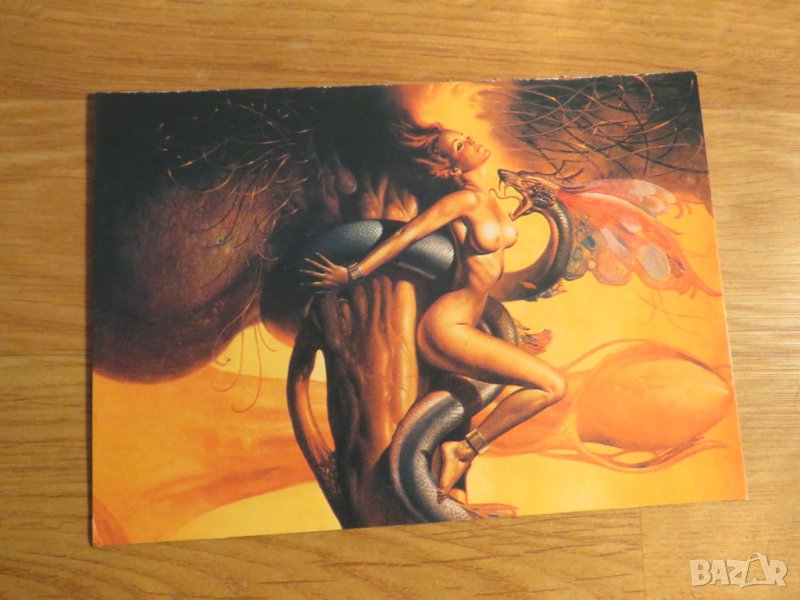 Еротична картичка от картина на Борис Валеджо, фалос, полов член  - Заключена- еротика изд. 80те 18+, снимка 1