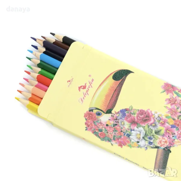 5879 Цветни моливи за рисуване 12 цвята, триъгълен корпус, снимка 1