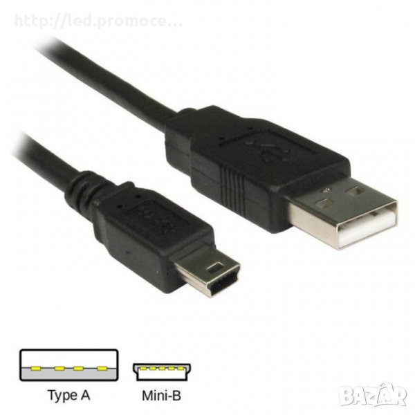 USB КАБЕЛ A/B-MINI, снимка 1