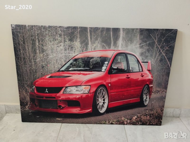 Светеща картина с LED осветление - Mitsubishi Lancer Evo , снимка 1