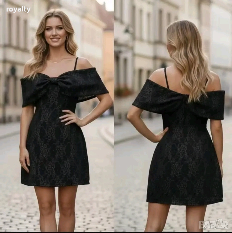 Дамска Елегантна Рокля Два Цвята , снимка 1