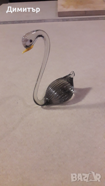 стъклена фигура на лебед, снимка 1