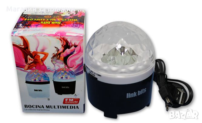 Портативен Speaker с LED /USB/ТF/MP3/FM radio, снимка 1