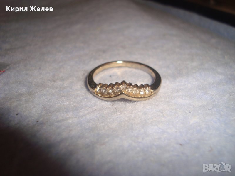 ПОСРЕБРЕН КРИСТАЛЕН НЕЖЕН АРТ ПРЪСТЕН 27786, снимка 1