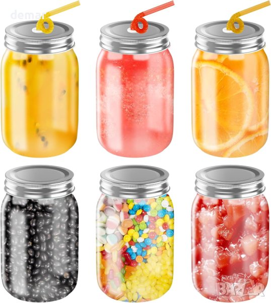 Hiyorsoa Комплект стъклени буркани с херметически капаци 500 мл 6 броя, снимка 1