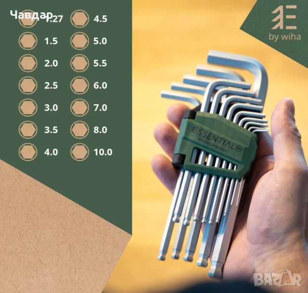 Wiha Essential-комплекти професионални шестограми(14 бр), снимка 1