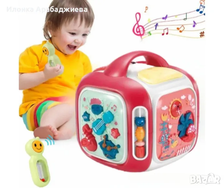 Мултифункционален музикален и образователен детски куб, снимка 1