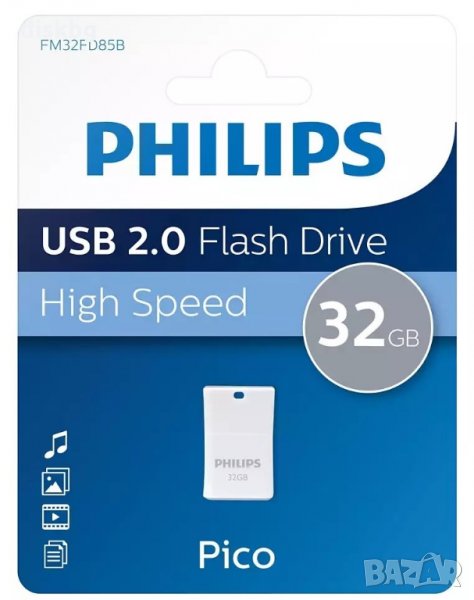 Нова малка USB 32GB Flash памет PHILIPS Pico - запечатана, снимка 1