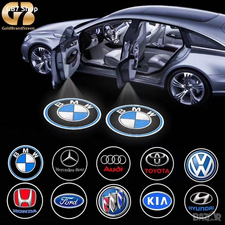  LED Лого Проектор За Автомобилни Врати – Универсални За Audi, BMW, Mercedes, Volkswagen, снимка 1