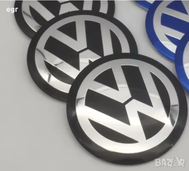 метални лепенки стикери емблеми за фолксваген черни VW , снимка 1