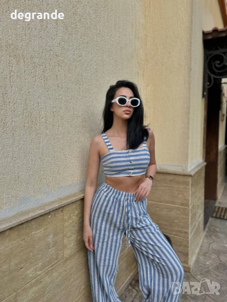 Дамски комплект на раета в синьо, снимка 1