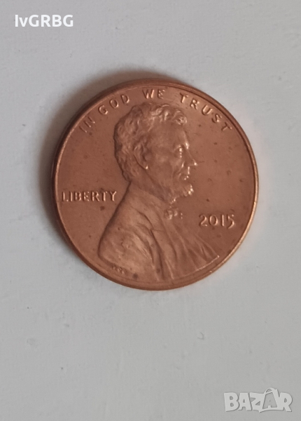 1 цент САЩ 2015 1 цент 2015 Американска монета Линкълн , снимка 1