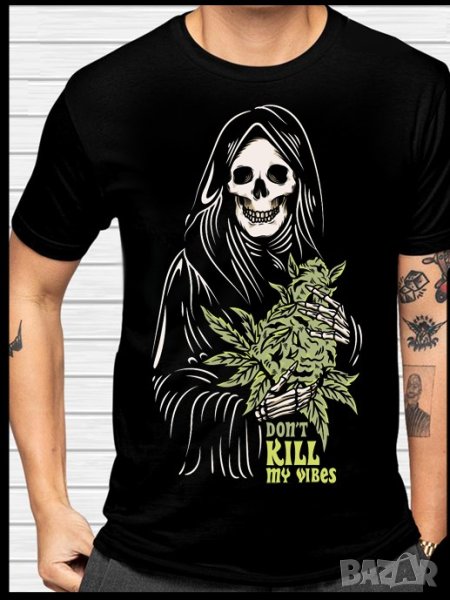 Тениска с щампа WEED REAPER, снимка 1