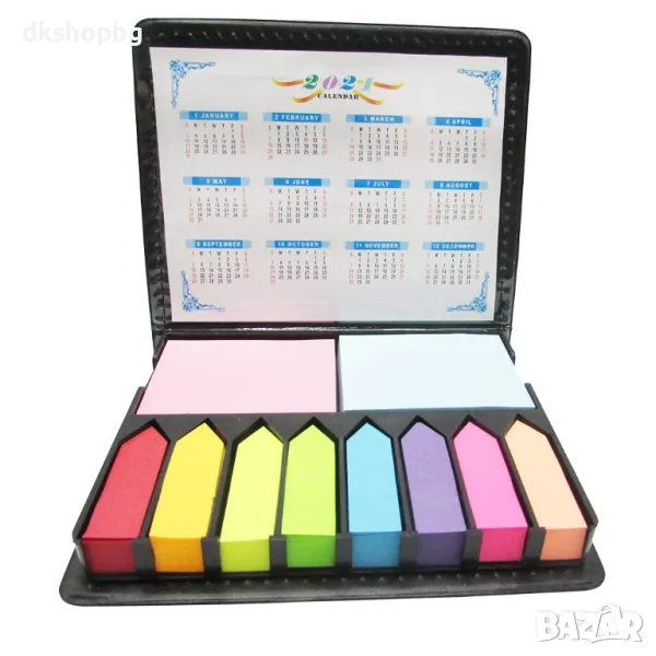 4411 Комплект цветни лепкави бележки, мини правоъгълни бележки, снимка 1