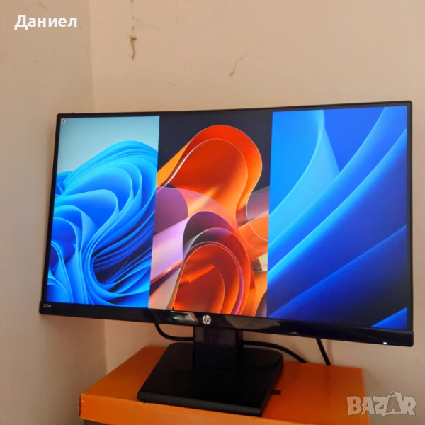 Монитор HP 22 w (безрамков, IPS, FullHD) - Без забележки, снимка 1