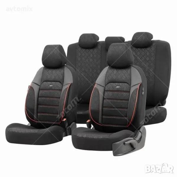 Тапицерия OTOM за седалки Prive PRV3102 черно/червено, снимка 1