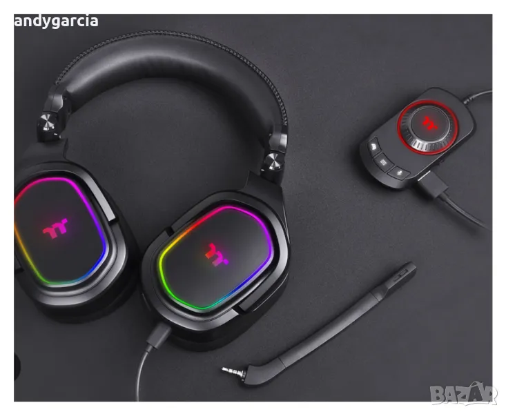 Thermaltake Argent H5 RGB Wireless 7.1 Surround 50mm USB геймърски слушалки чисто нов запечатани, снимка 1