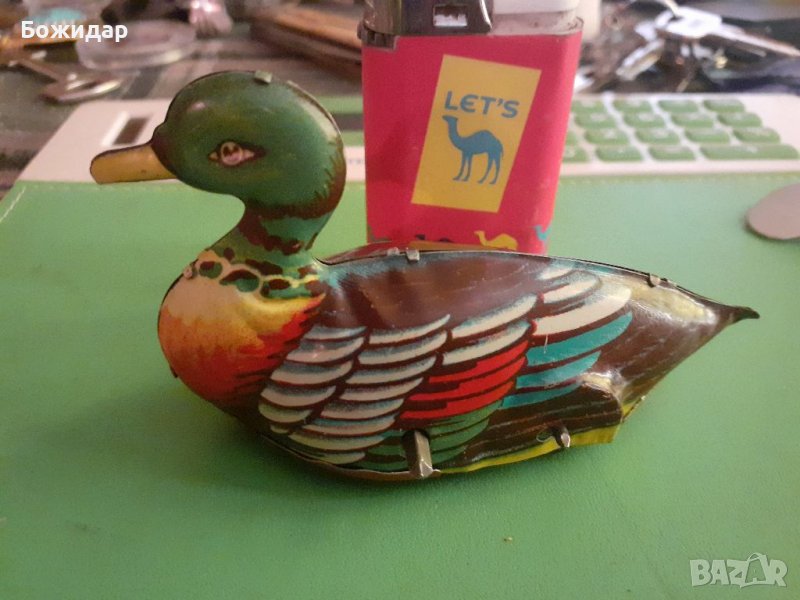 МЕТАЛНА НЕМСКА МЕХАНИЧНА ИГРАЧКА (ПАТИЦА)., снимка 1