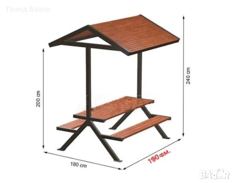 Беседка от метал и дърво, снимка 1