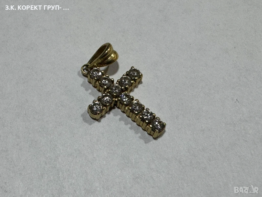 Златна висулка кръст 14К, снимка 1